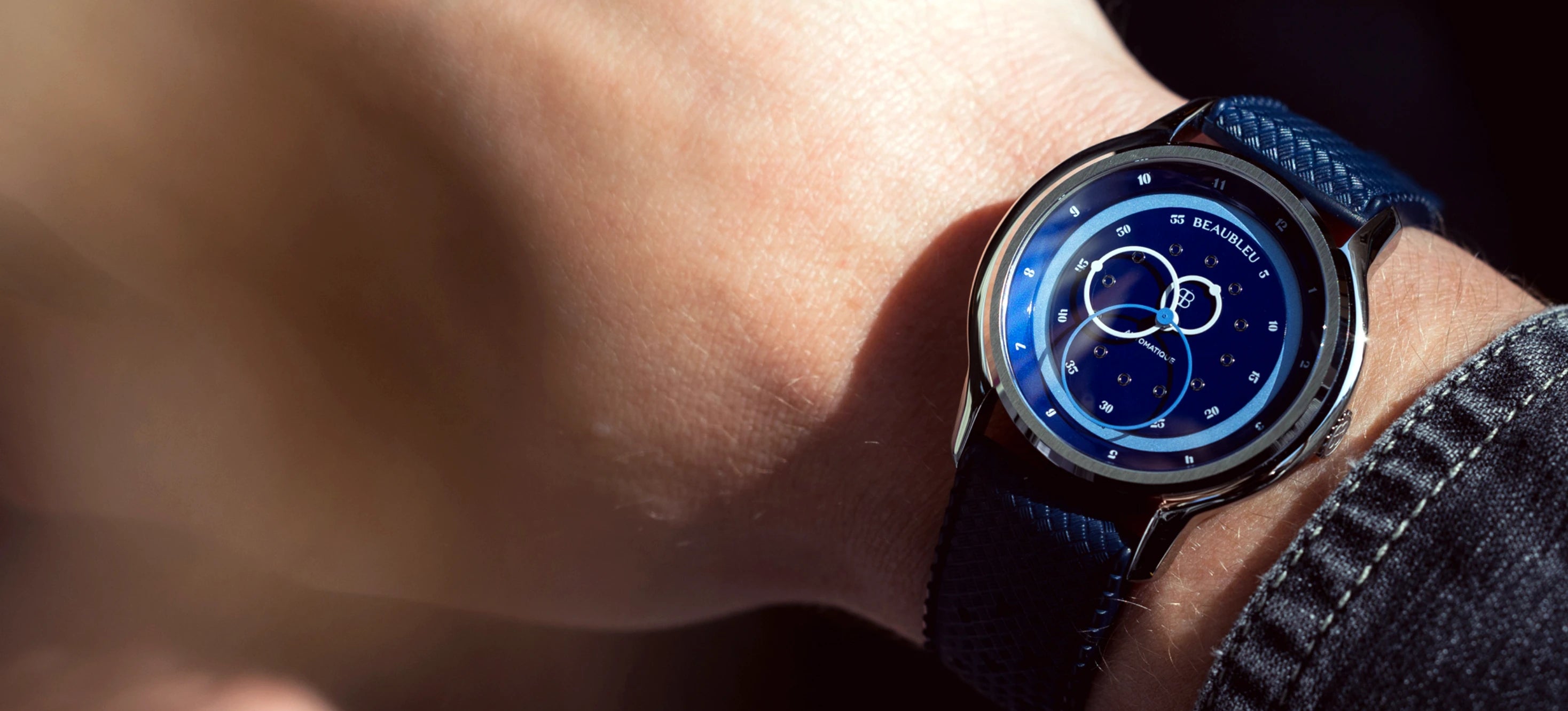 beaubleu montre automatique gmt bleu