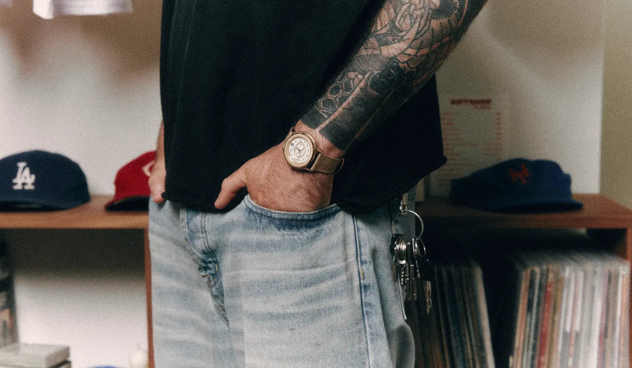 Bracelet de montre Flat White en cuir d'alligator
