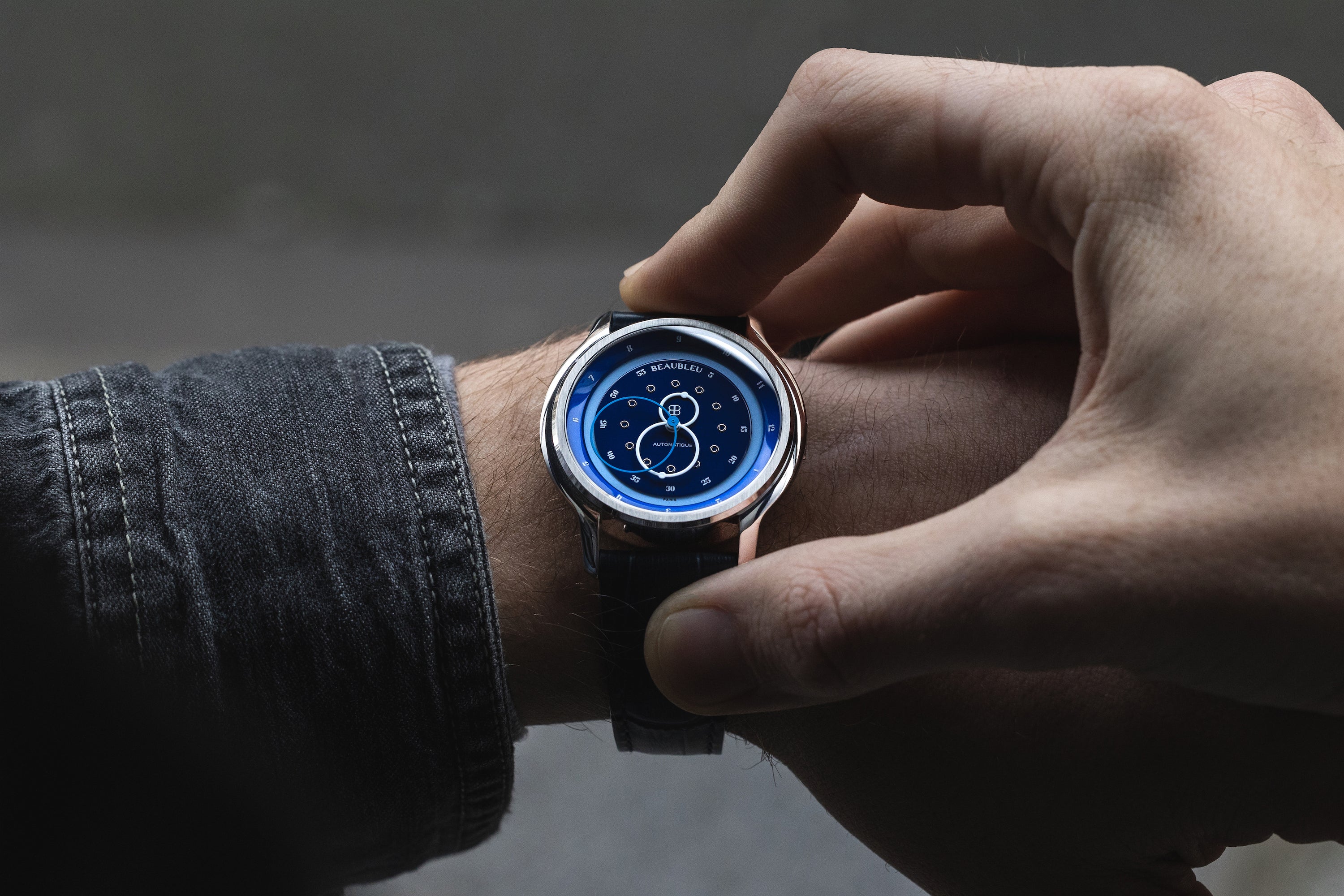 montre gmt cadran bleu