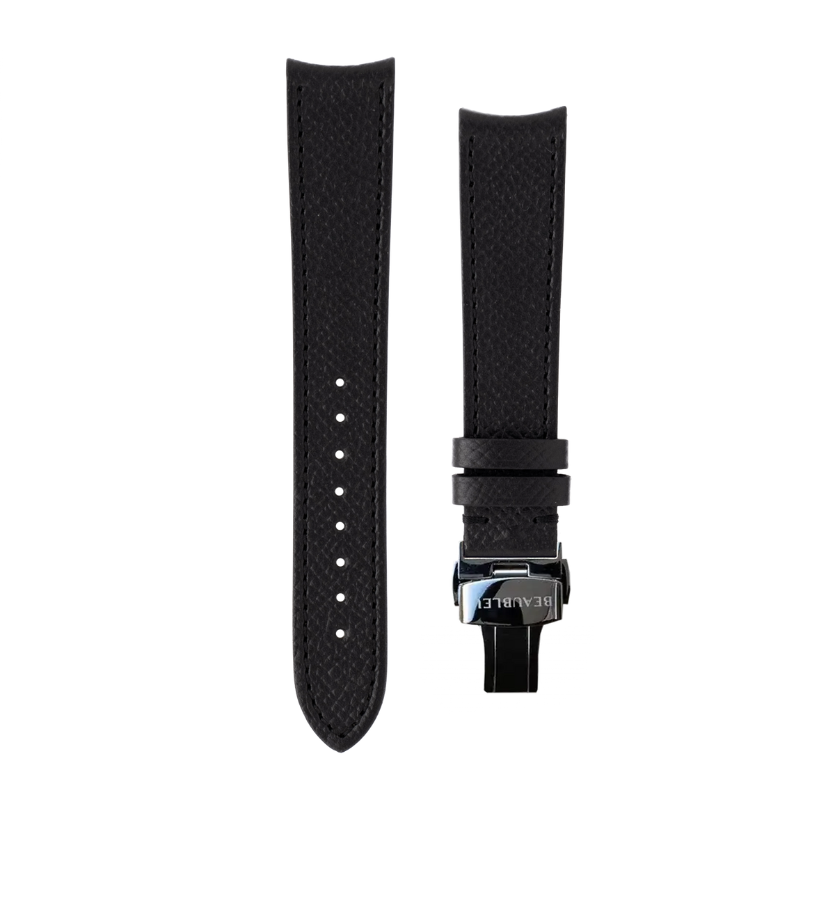 Bracelet De Montre En Daim Noir 12mm - Boucle Ardillon, Cuir Allemand, Taille Universelle