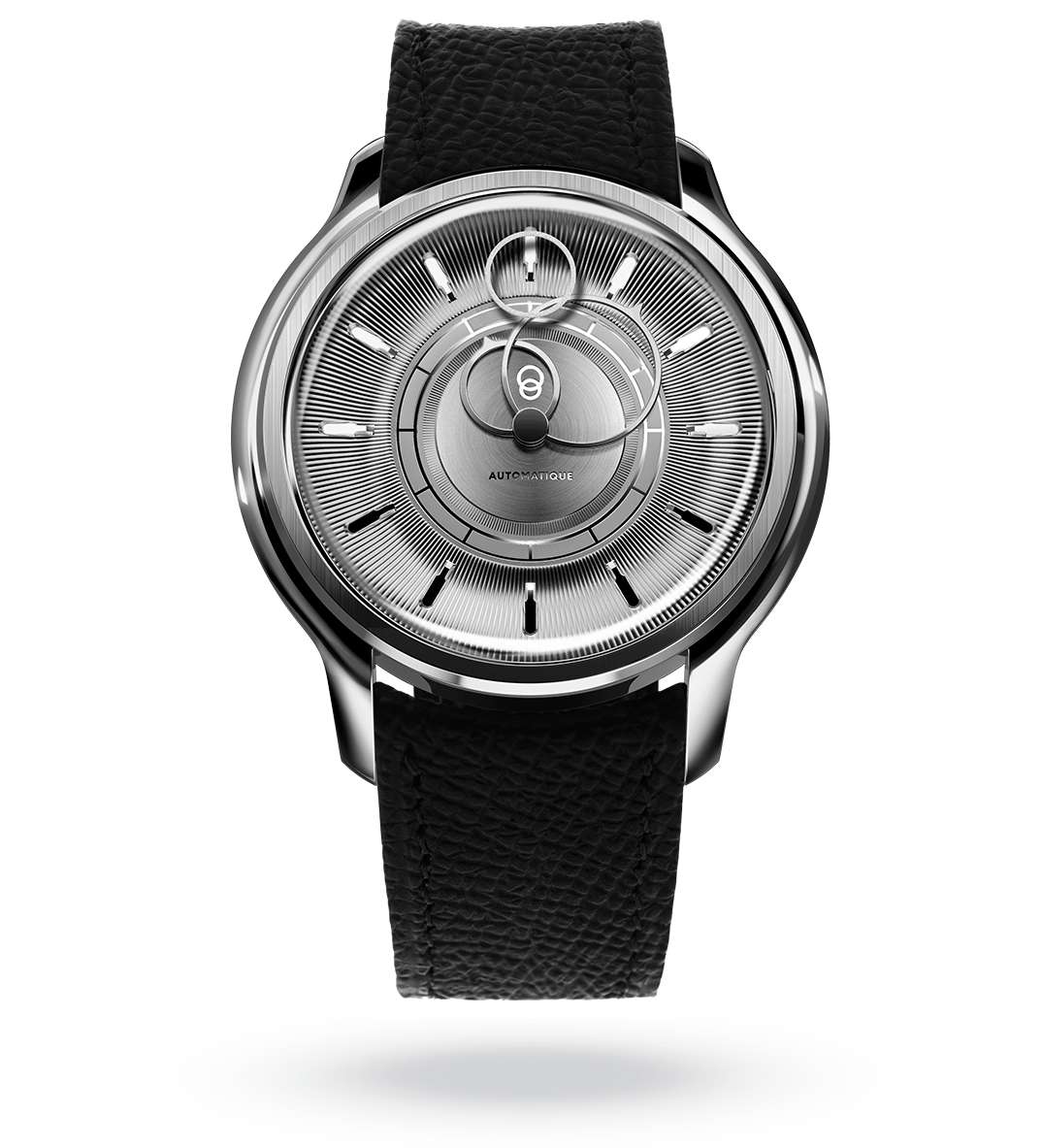 #couleur_Bracelet en cuir - Noir Grainé #color_Leather strap - Grained Black