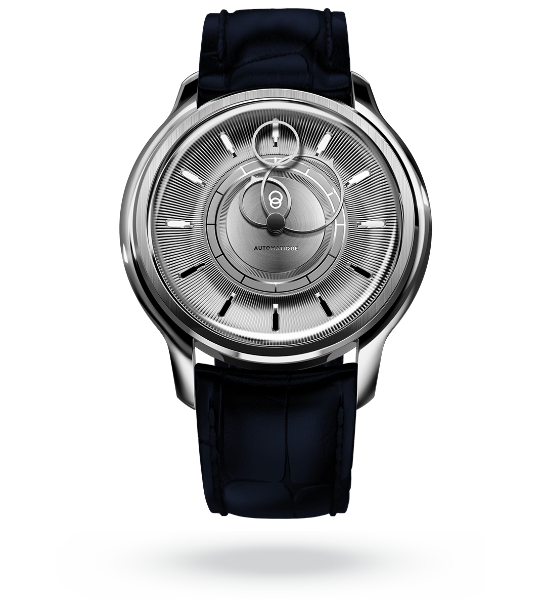 #couleur_Bracelet en cuir - Bleu Caïman #color_Leather strap - Caiman Blue