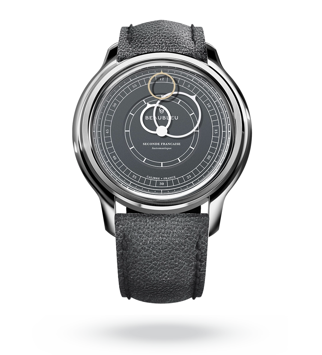 #couleur_Bracelet en cuir - Gris Grainé #color_Leather strap - Grained Gray