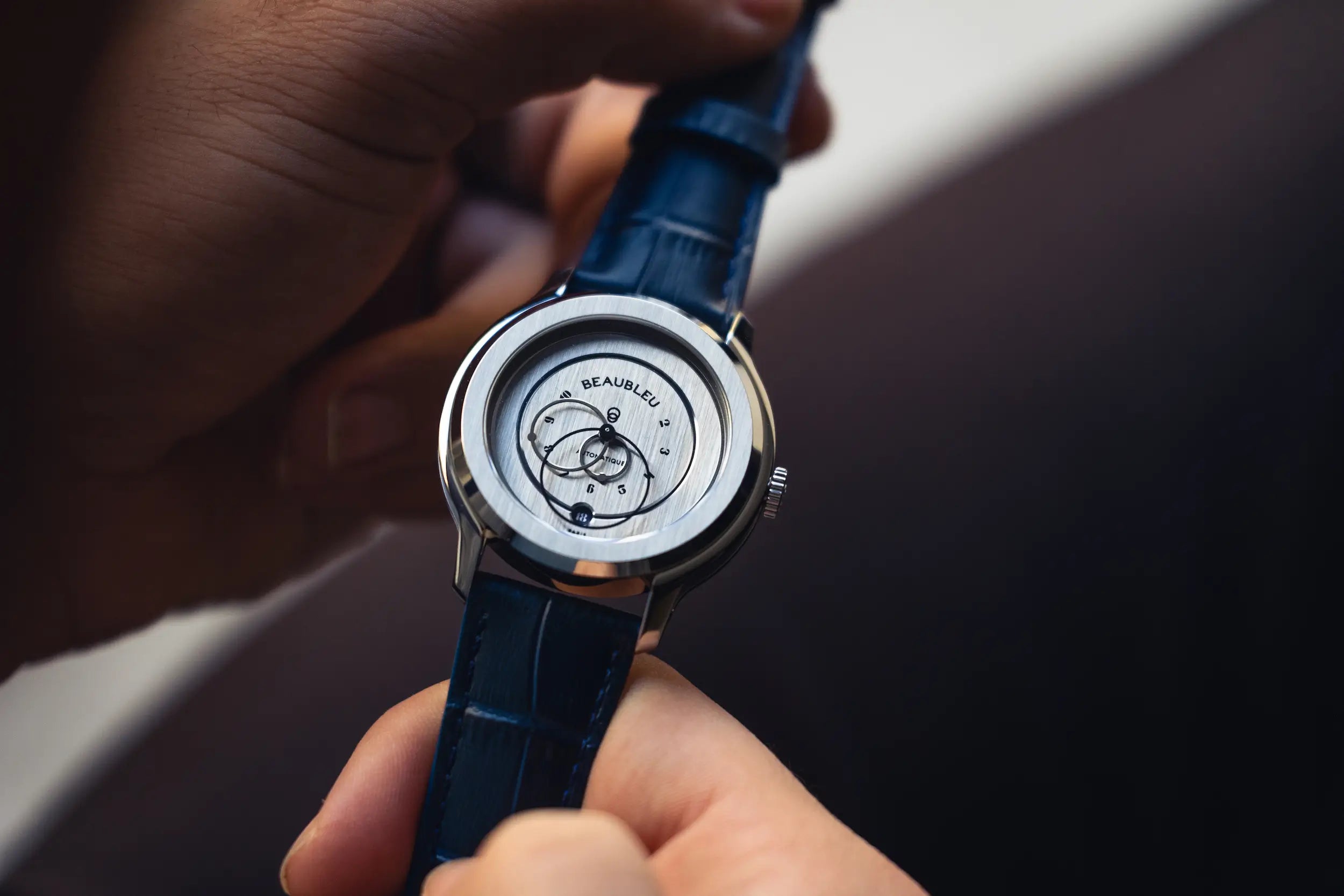 Montre Beaubleu Vesperal avec bracelet cuir bleu