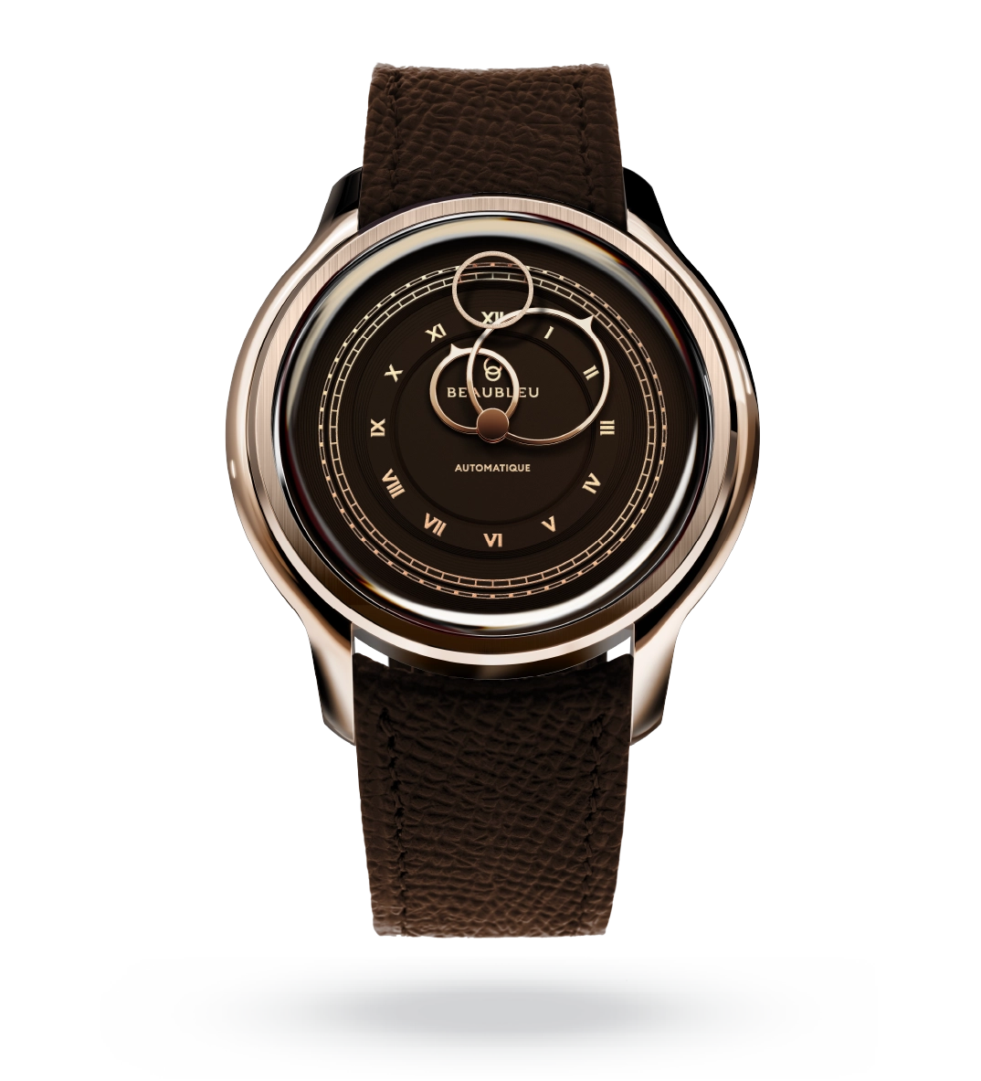 #couleur_Bracelet en cuir - Marron Grainé #color_Leather strap - Grained Brown