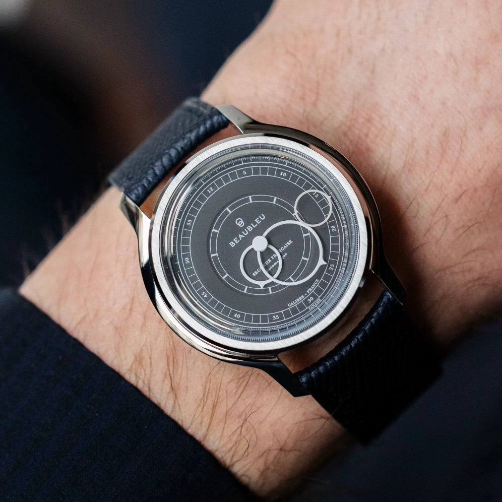 Montre Seconde Francaise Gris Anthracite poignet homme