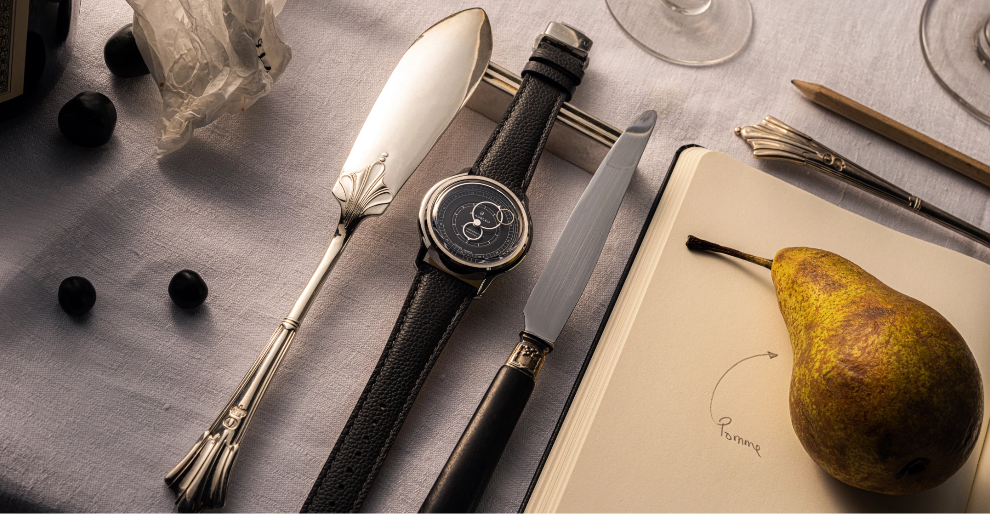 Montre Seconde Francaise Gris Anthracite nature morte