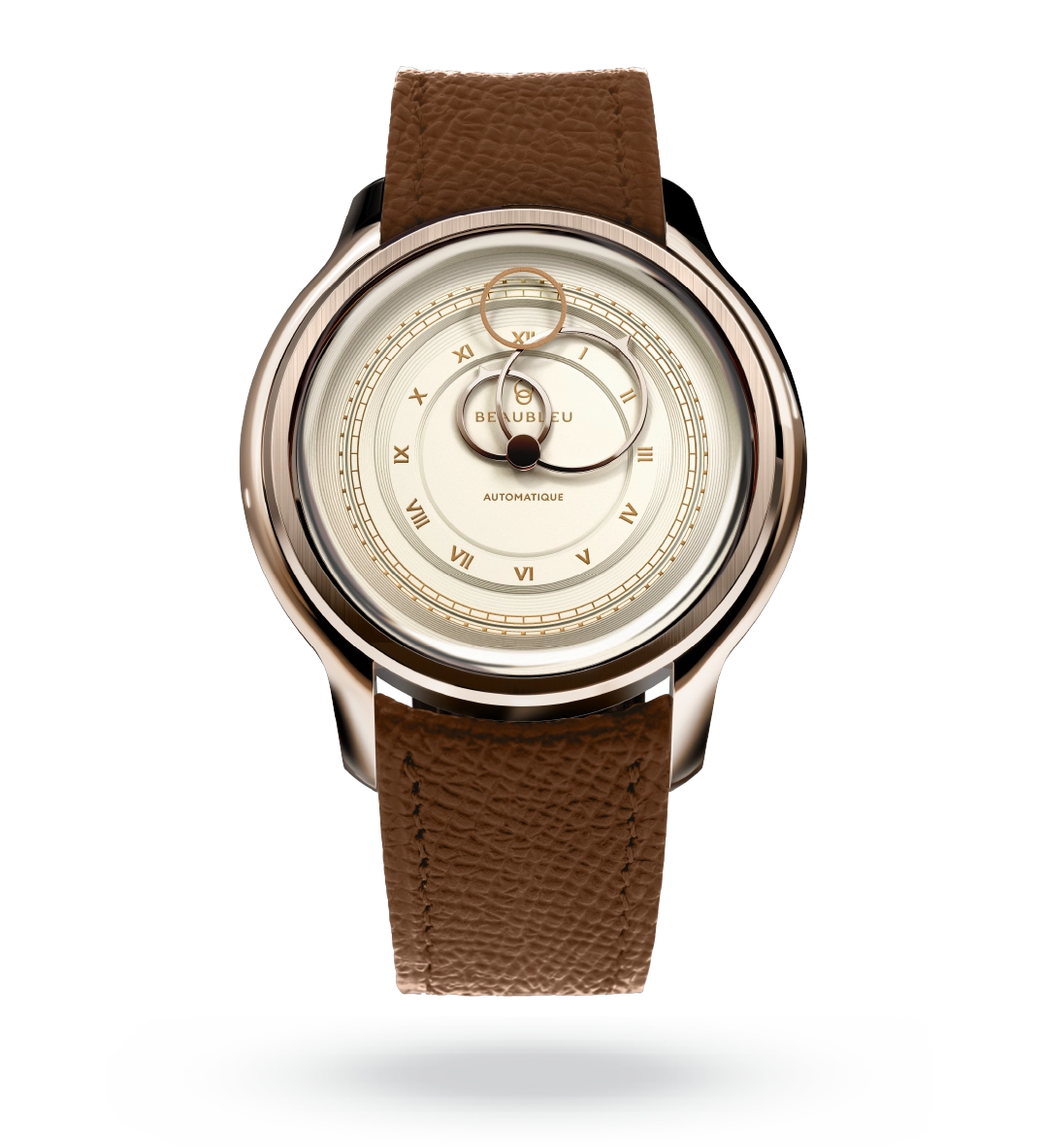 #couleur_Bracelet en cuir - Cognac Grainé #color_Leather strap - Grained Cognac