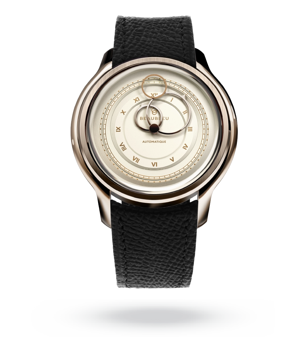 #couleur_Bracelet en cuir - Noir Grainé #color_Leather strap - Grained Black