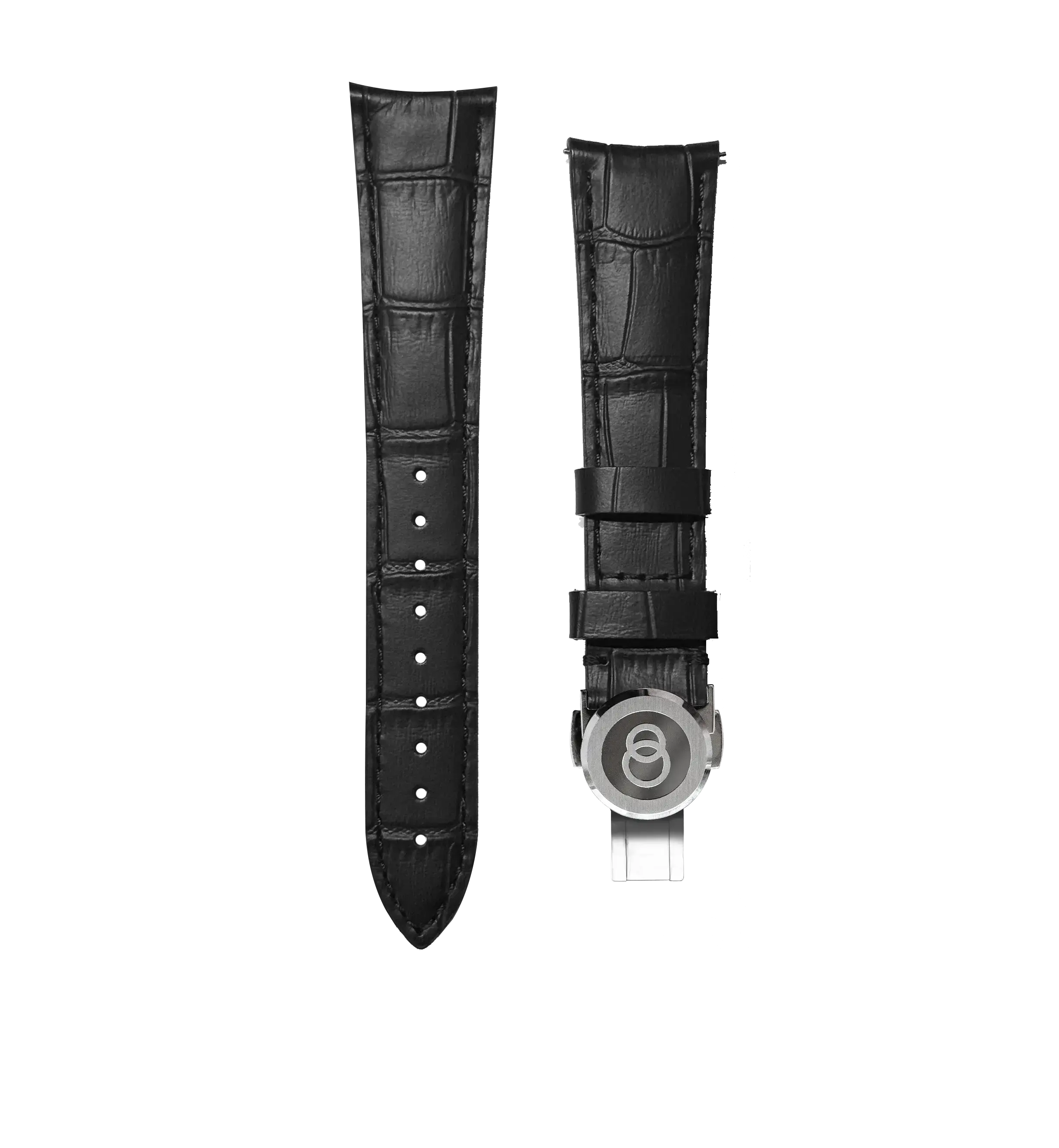 Bracelet De Montre En Cuir Véritable Ciieeo - 14mm Noir, Boucle Ardillon, étanche Et Résistant à La Transpiration - 8