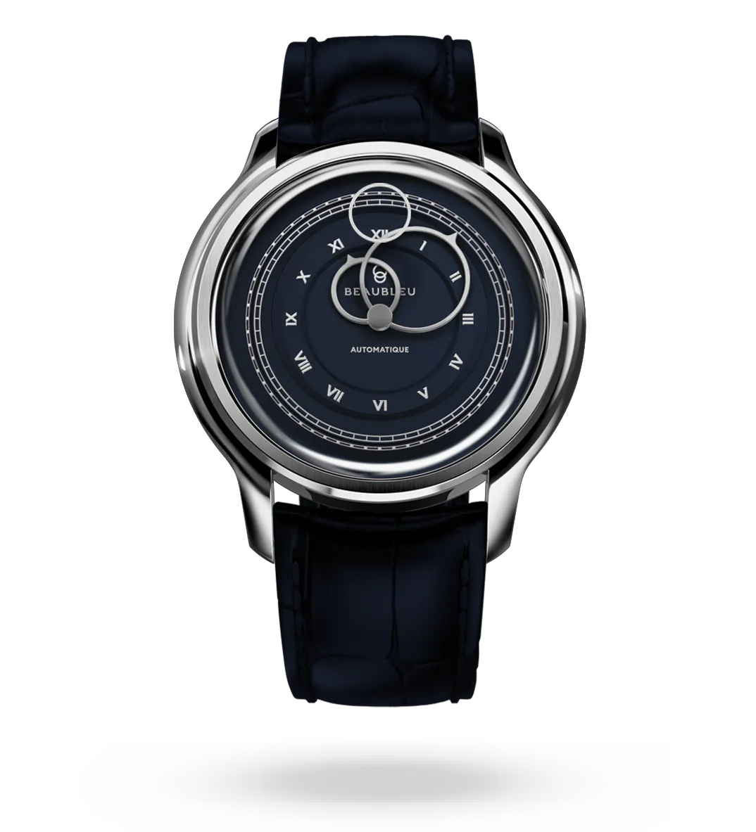 #couleur_Bracelet en cuir - Bleu Caïman  #color_Leather strap - Caiman Blue