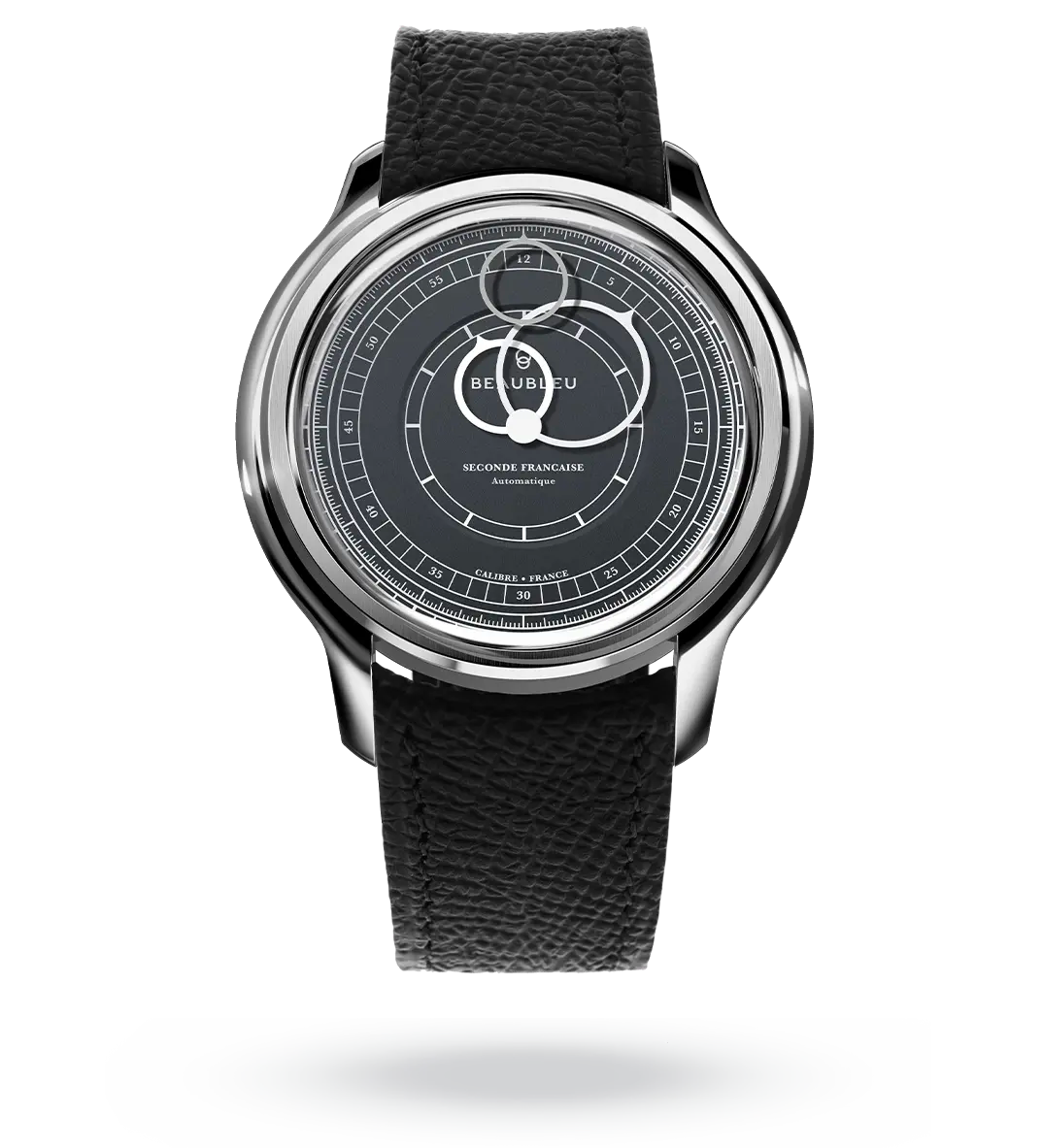 #couleur_Bracelet en cuir - Noir Grainé #color_Leather strap - Grained Black