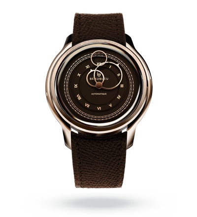 #couleur_Bracelet en cuir - Marron Grainé #color_Leather strap - Grained Brown