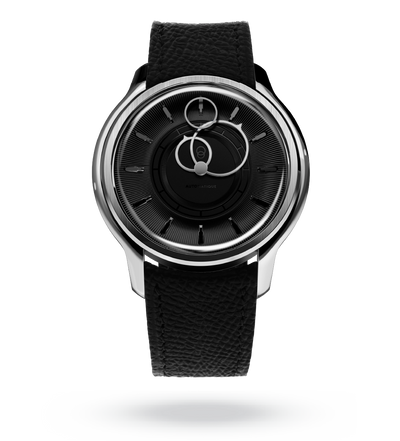 #couleur_Bracelet en cuir - Noir Grainé #color_Leather strap - Grained Black