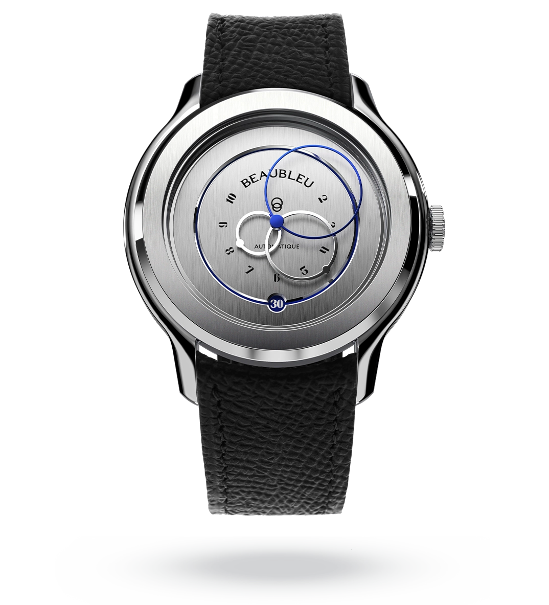 #couleur_Bracelet en cuir - Noir Grainé #color_Leather strap - Grained Black