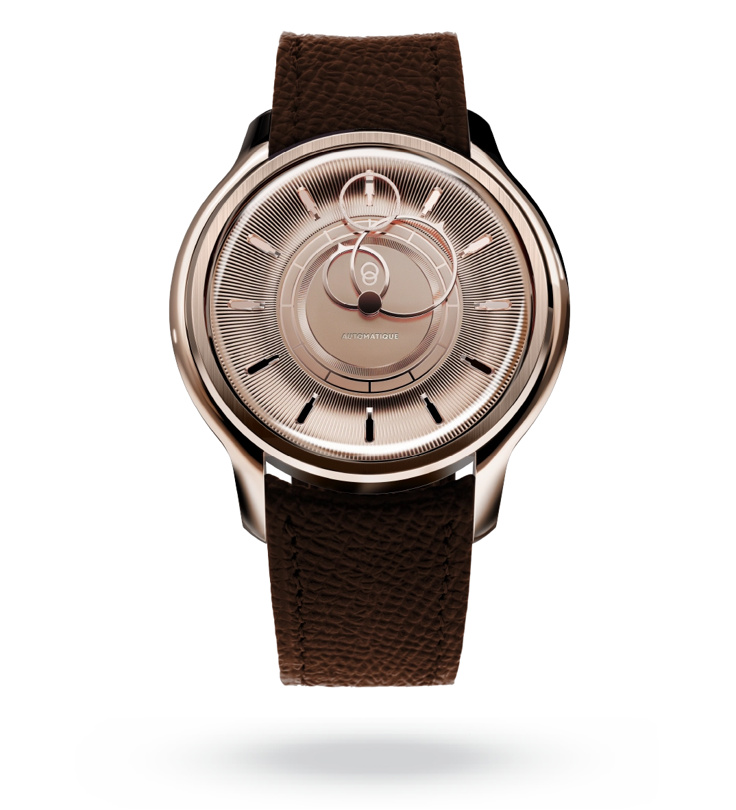 #couleur_Bracelet en cuir - Marron Grainé #color_Leather strap - Grained Brown